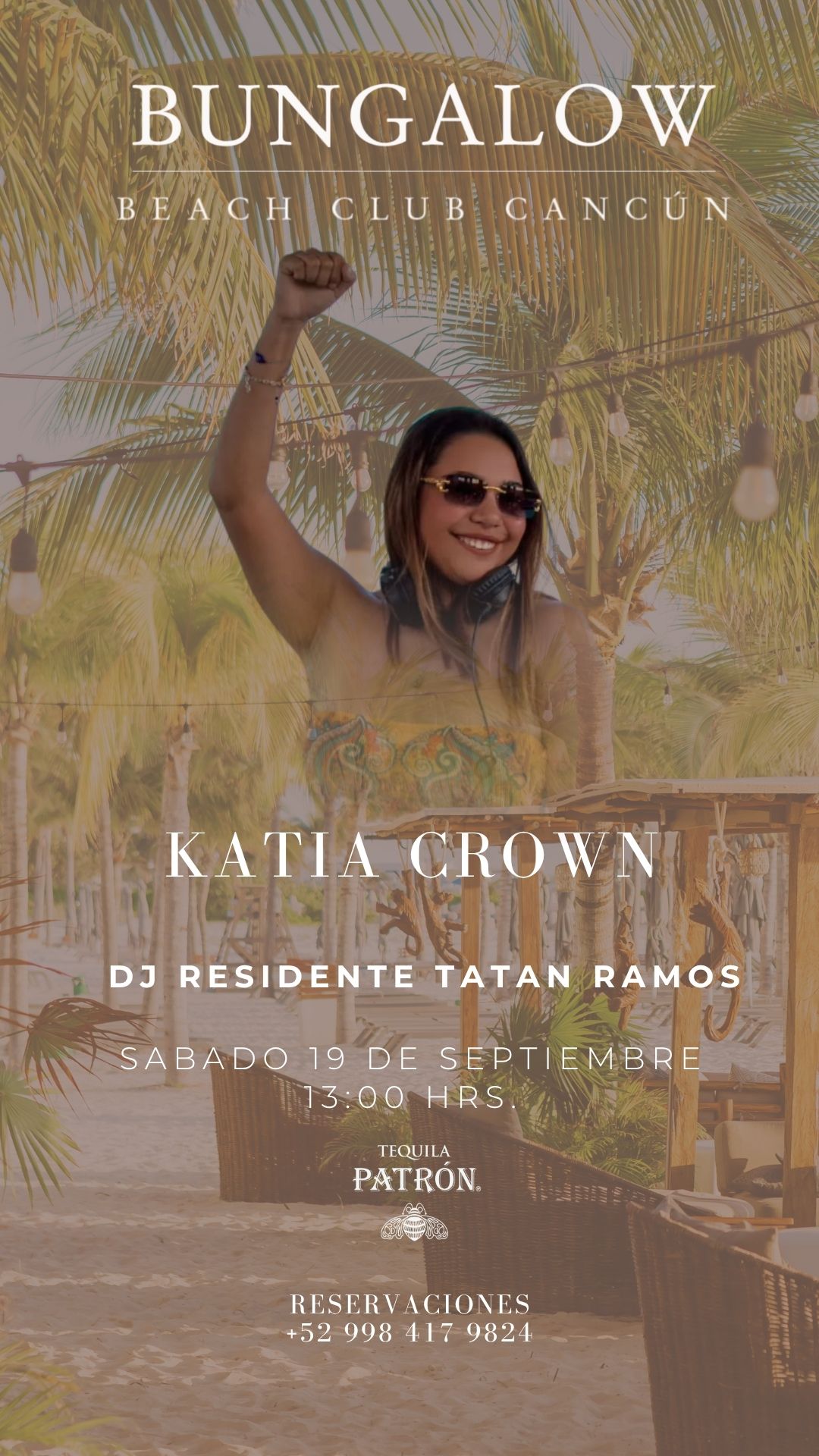 Flyer de eventos en Bungalow Beach Club Cancún